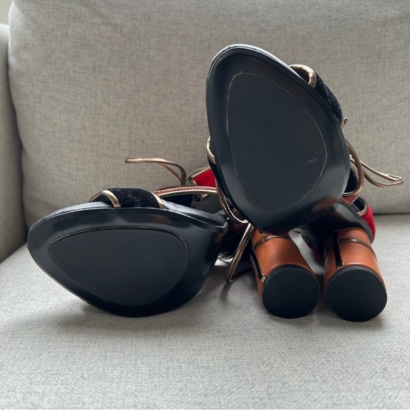 Tom Ford Rare Vintage Leather Suede Patchwork Ankle Strap Sandals Size 37 - Picture 10 of 11